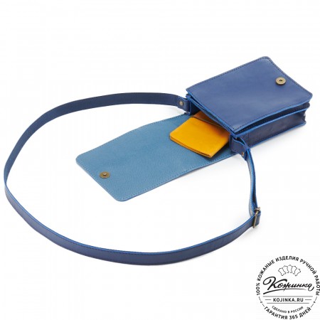 Мужская кожаная сумка "Робин" (синий)